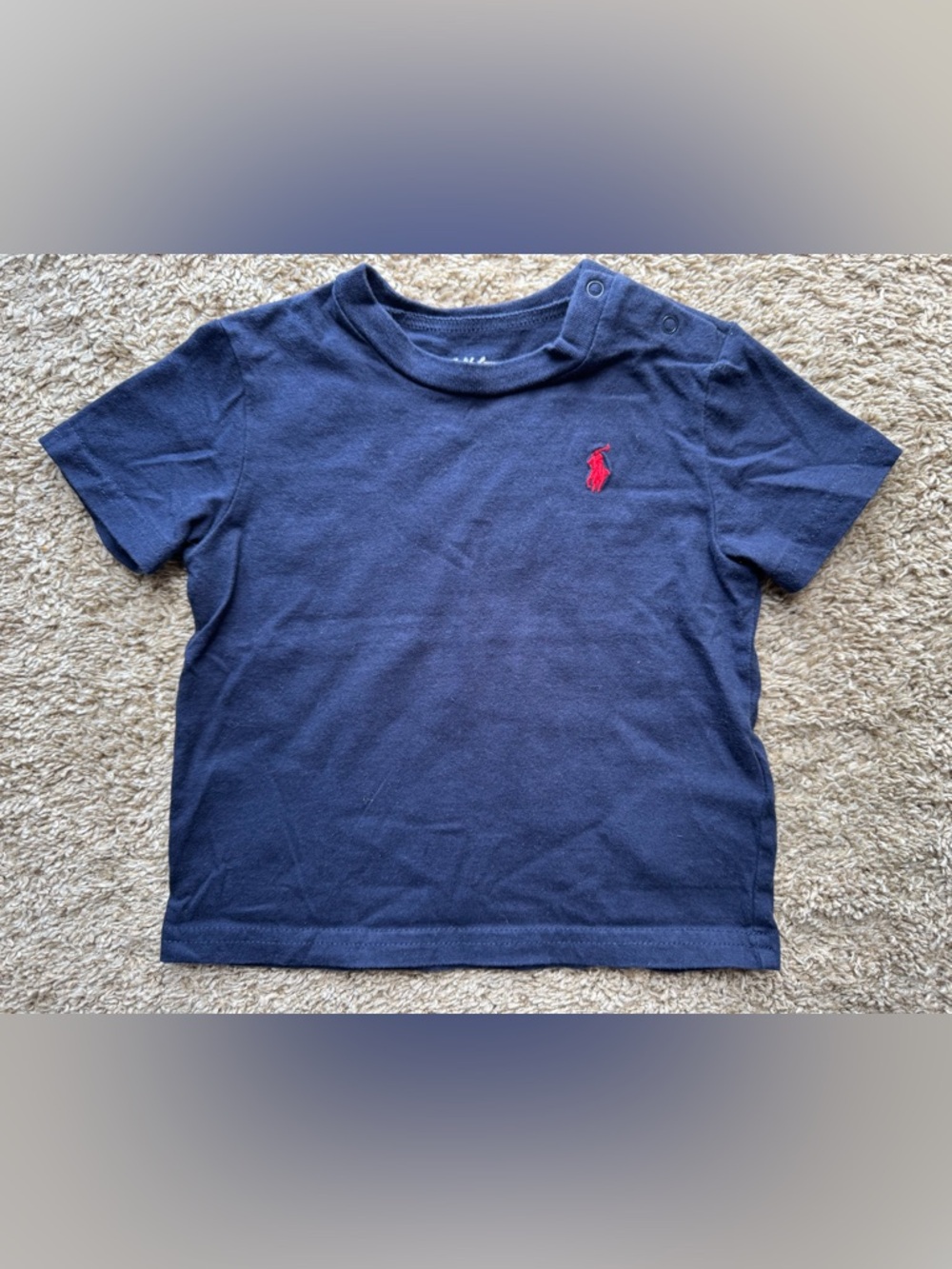 9M Ralph Lauren Navy Short Sleeve Tee Red Pony Logo